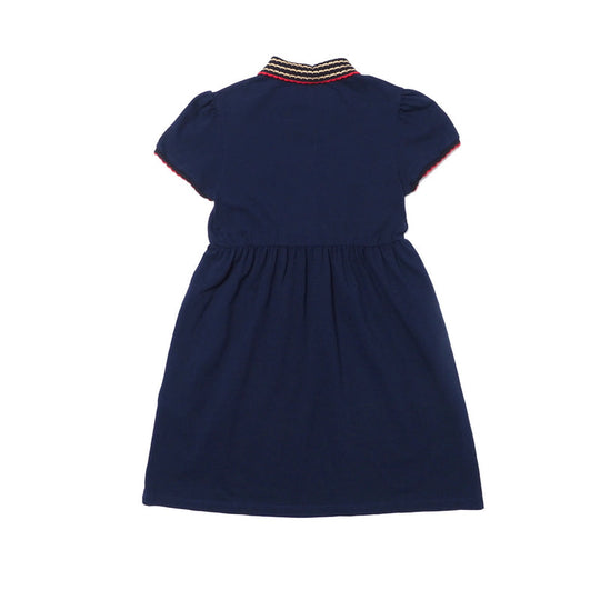 GUCCI one piece cotton Navy Girls 12 Used Authentic