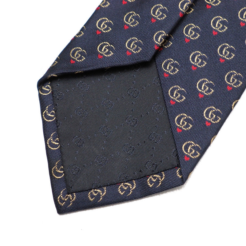 GUCCI tie silk Navy 148x3.1" mens Used Authentic