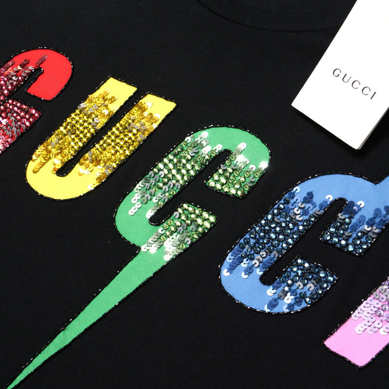 GUCCI Short sleeve T-shirt 539081 cotton black Women M�i170/92Y�j Used Authentic