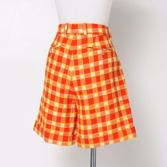 GUCCI Shorts 609574 tweed Orange x yellow Women 42 Used Authentic