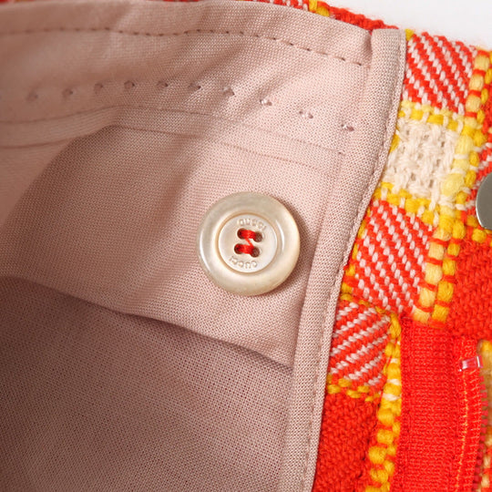 GUCCI Shorts 609574 tweed Orange x yellow Women 42 Used Authentic