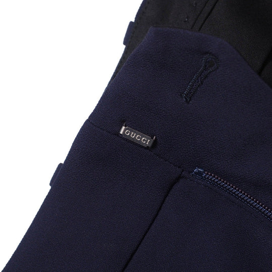 GUCCI Pants 524709 97% rayon, 3% polyurethane Navy/White x Bordeaux Women 42 Used Authentic