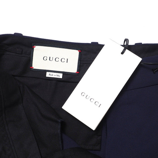 GUCCI Pants 524709 97% rayon, 3% polyurethane Navy/White x Bordeaux Women 42 Used Authentic