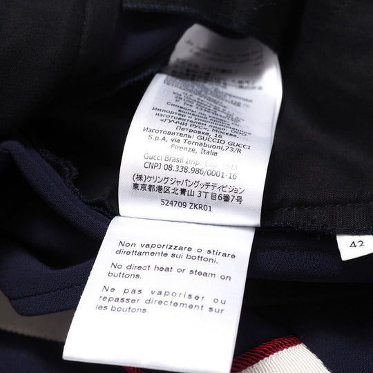 GUCCI Pants 524709 97% rayon, 3% polyurethane Navy/White x Bordeaux Women 42 Used Authentic