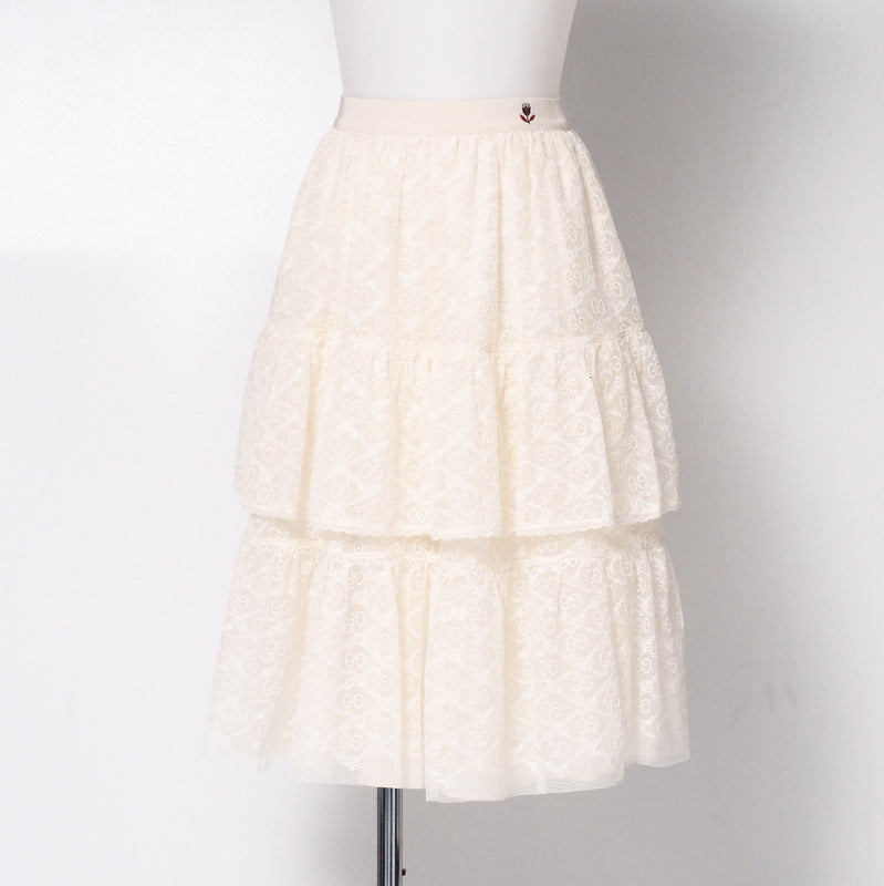 GUCCI Mini skirt 657779 race Ivory Girls 10 Used Authentic