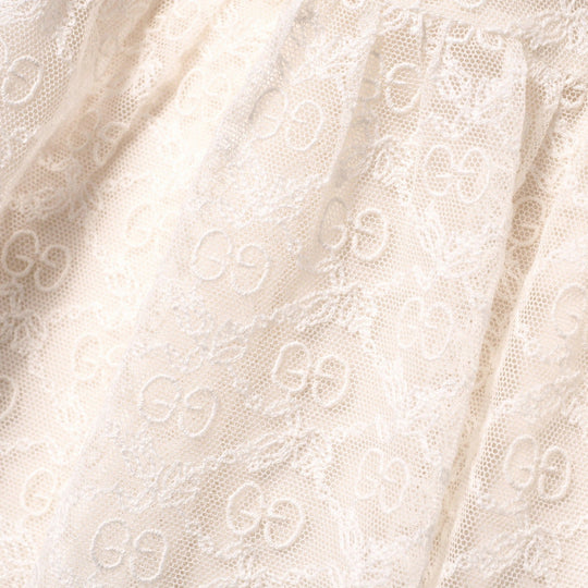 GUCCI Mini skirt 657779 race Ivory Girls 10 Used Authentic