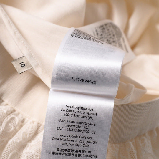 GUCCI Mini skirt 657779 race Ivory Girls 10 Used Authentic