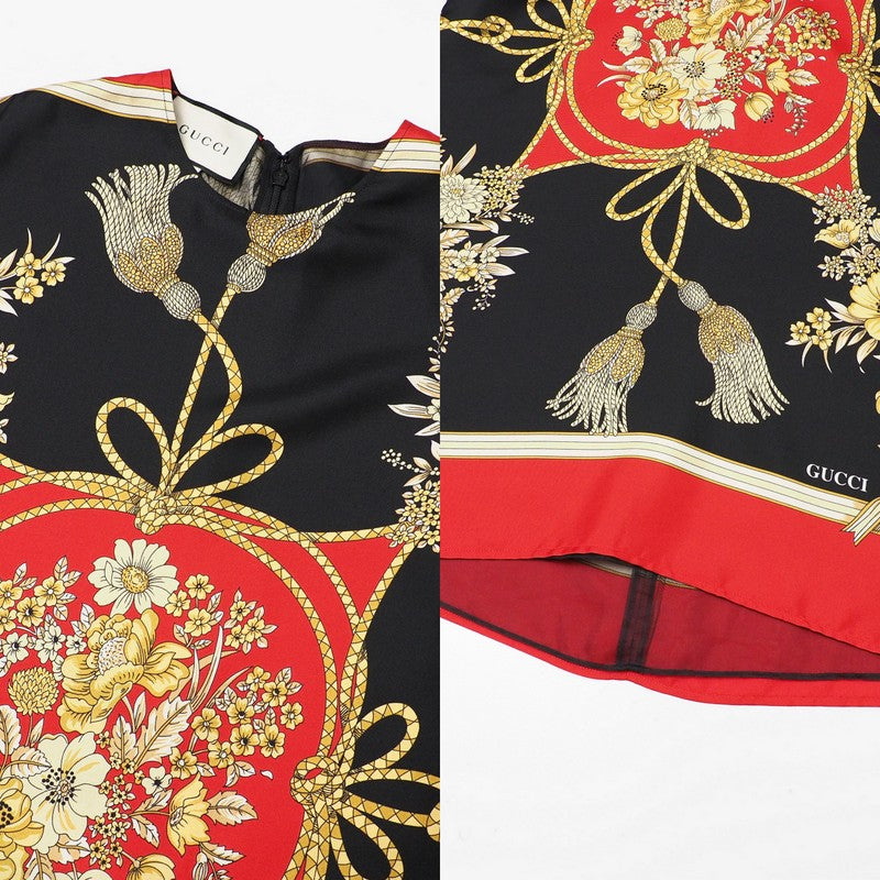 GUCCI setup 550968/545289 silk Black / red Women 40 Used Authentic