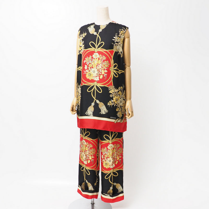 GUCCI setup 550968/545289 silk Black / red Women 40 Used Authentic