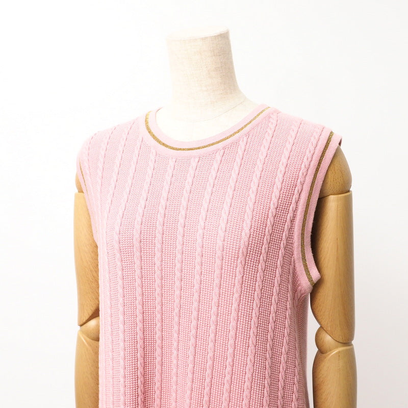 GUCCI one piece 658350 knit Pink / Gold Women S Used Authentic