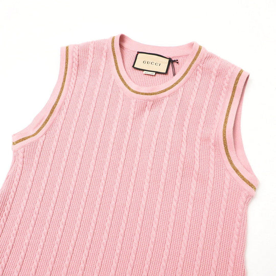 GUCCI one piece 658350 knit Pink / Gold Women S Used Authentic