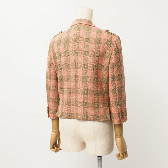 GUCCI tailored jacket 633146 100% wool Two-tone color (pink) 42 (170/92Y)