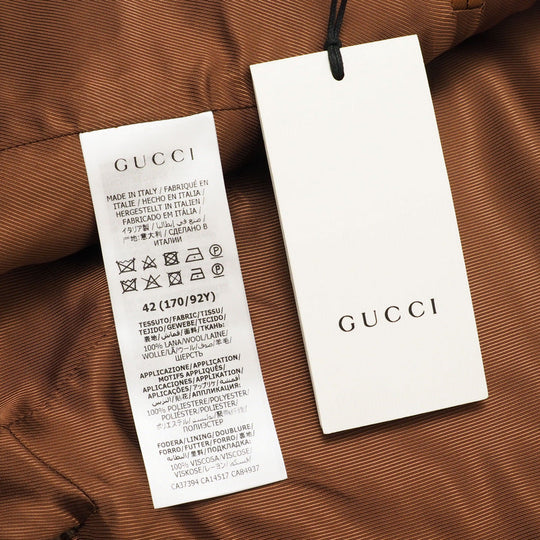 GUCCI tailored jacket 633146 100% wool Two-tone color (pink) 42 (170/92Y)