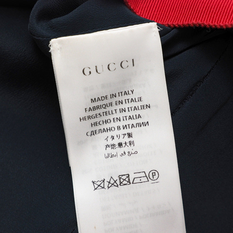 GUCCI one piece 550784 86% wool, 14% nylon Navy x red Women 42 Used Authentic