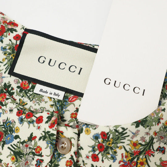 GUCCI one piece 633291 Rayon Beige/Green/Red/Yellow Women 42�i170/92Y�j Used Authentic