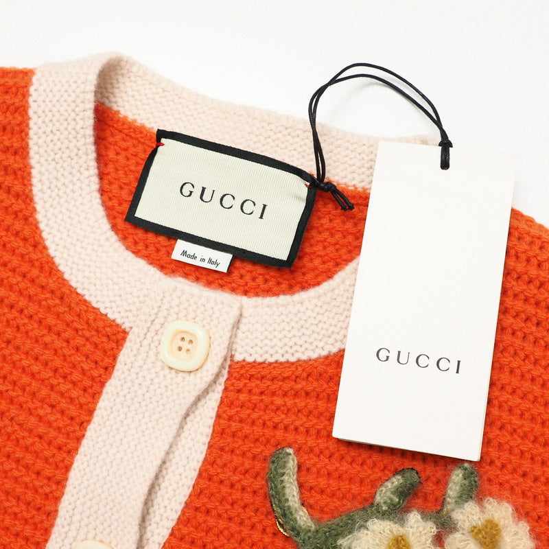 GUCCI one piece 635069 knit Orange / beige Women M Used Authentic