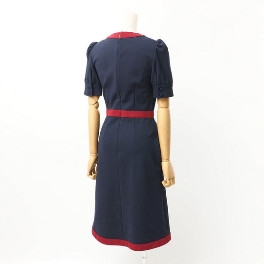 GUCCI one piece 598884 Rayon Navy / Bordeaux Women XS Used Authentic