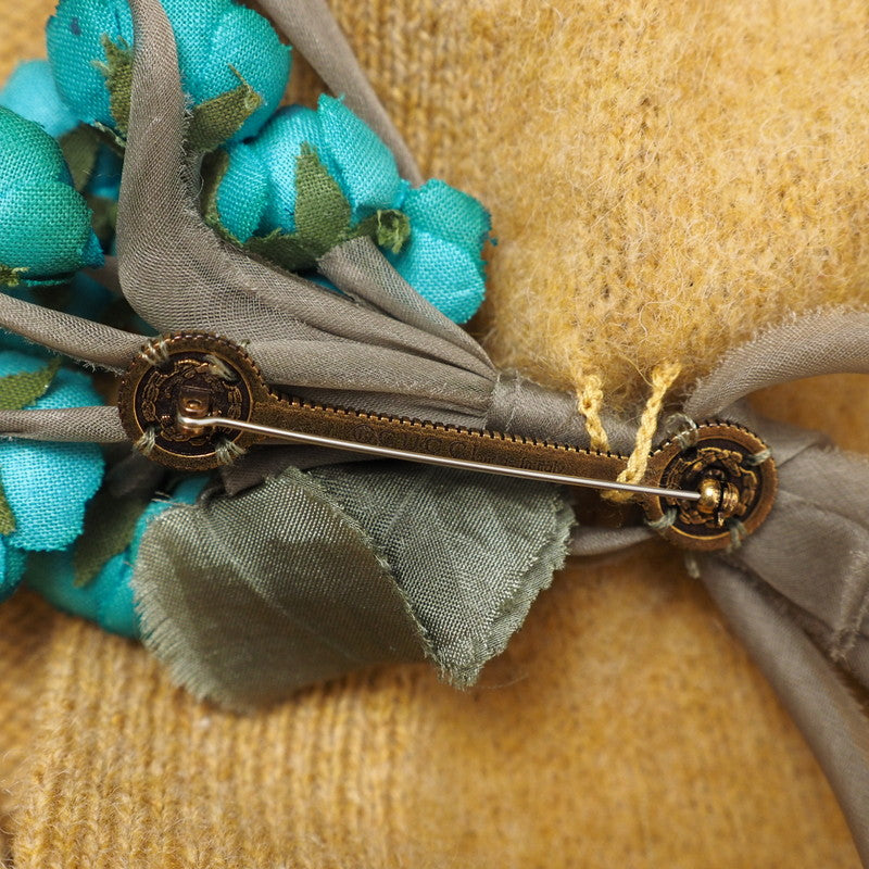 GUCCI cardigan 635162 wool mustard With Brooch Oversize Women M (170/92Y) Used Authentic