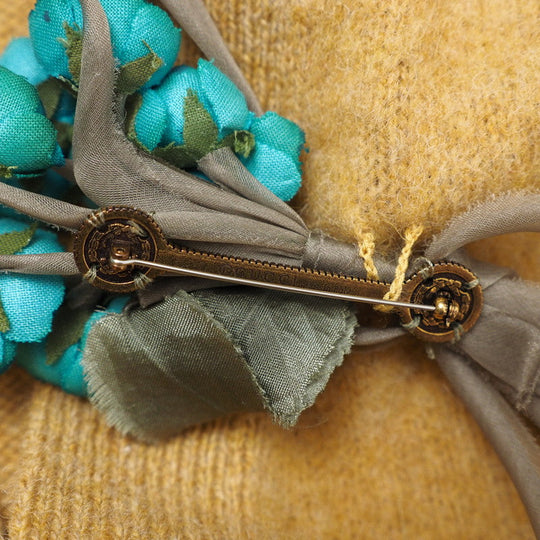 GUCCI cardigan 635162 wool mustard With Brooch Oversize Women M (170/92Y) Used Authentic