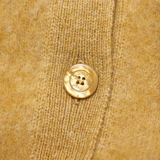 GUCCI cardigan 635162 wool mustard With Brooch Oversize Women M (170/92Y) Used Authentic