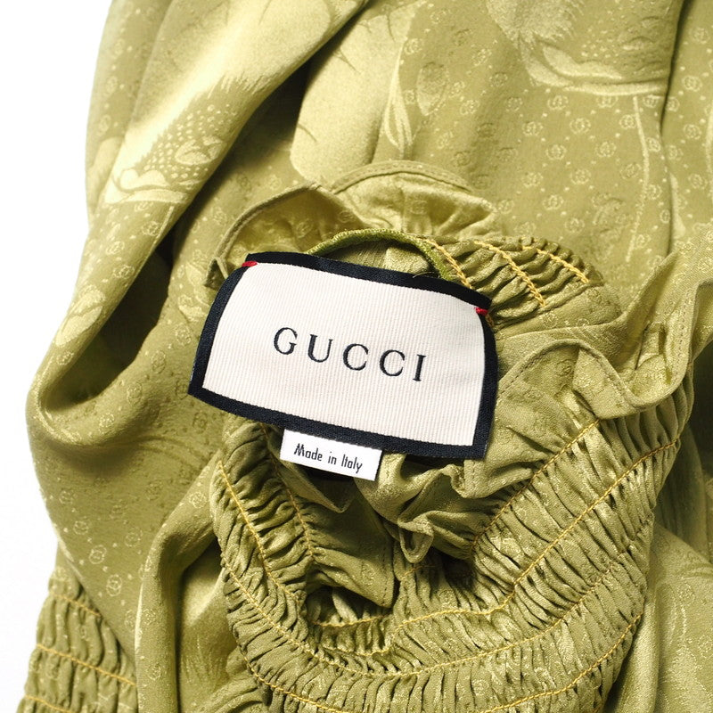 GUCCI blouse 592453 silk green Women 42 Used Authentic