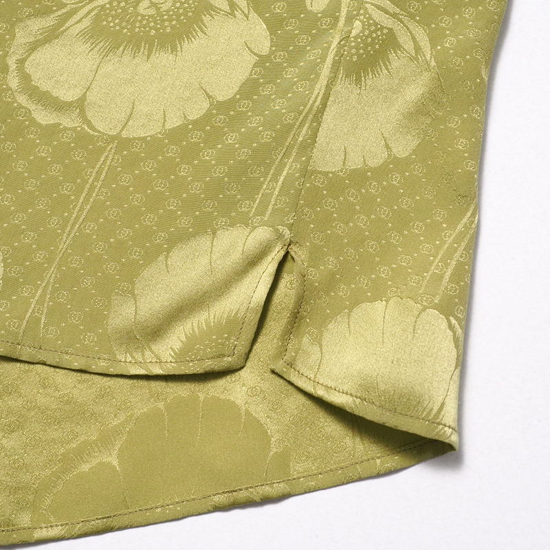 GUCCI blouse 592453 silk green Women 42 Used Authentic