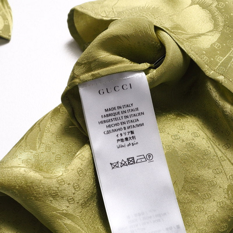GUCCI blouse 592453 silk green Women 42 Used Authentic