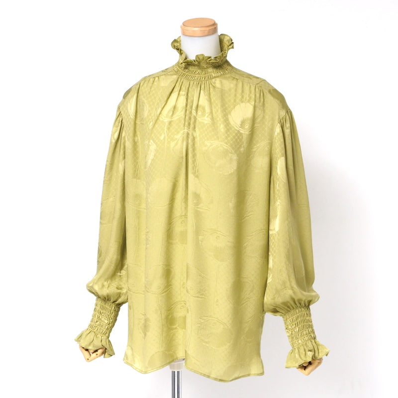 GUCCI blouse 592453 silk green Women 42 Used Authentic