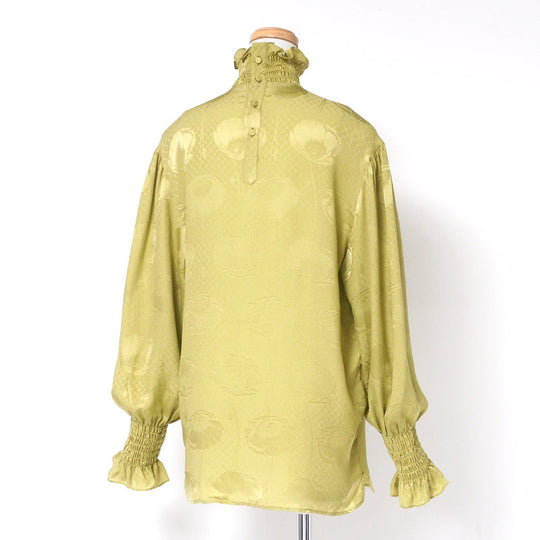 GUCCI blouse 592453 silk green Women 42 Used Authentic