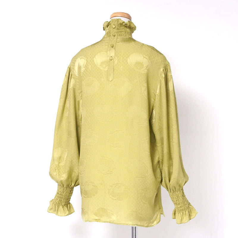 GUCCI blouse 592453 silk green Women 42 Used Authentic