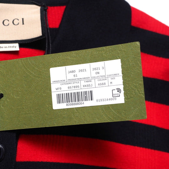 GUCCI one piece 657895 cotton Navy / Red Women M Used Authentic