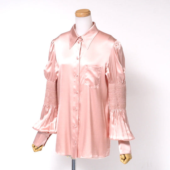 GUCCI blouse 642390 silk pink Women 42 Used Authentic