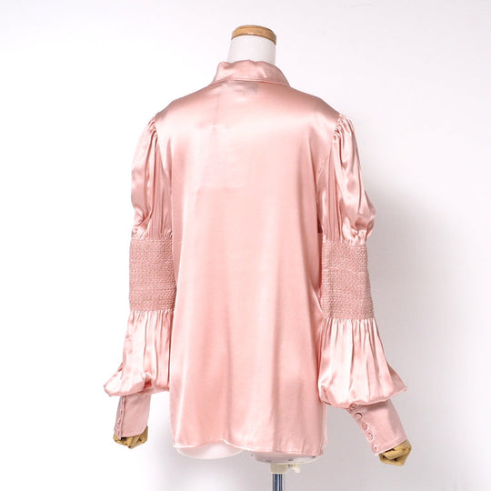 GUCCI blouse 642390 silk pink Women 42 Used Authentic