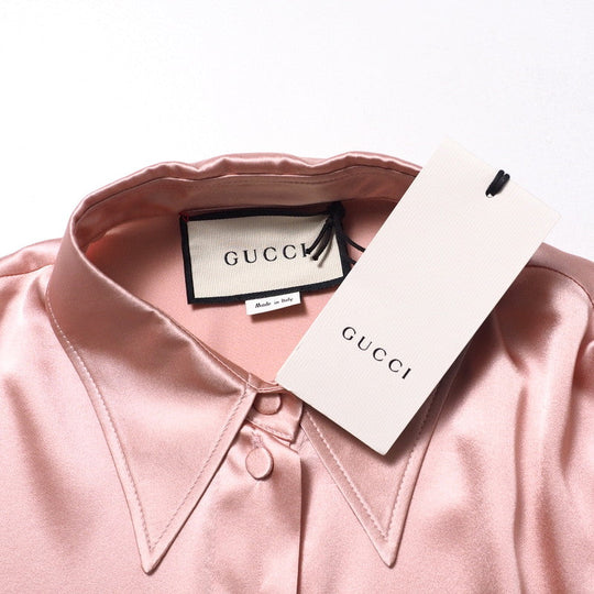 GUCCI blouse 642390 silk pink Women 42 Used Authentic