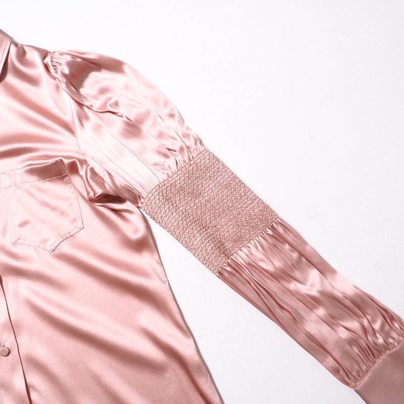 GUCCI blouse 642390 silk pink Women 42 Used Authentic