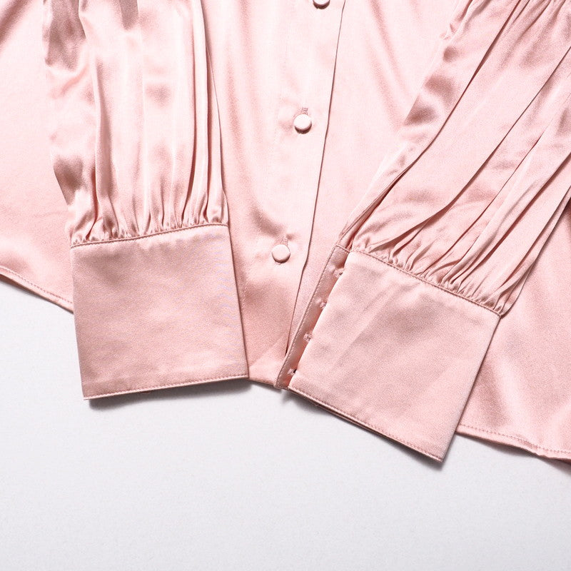 GUCCI blouse 642390 silk pink Women 42 Used Authentic