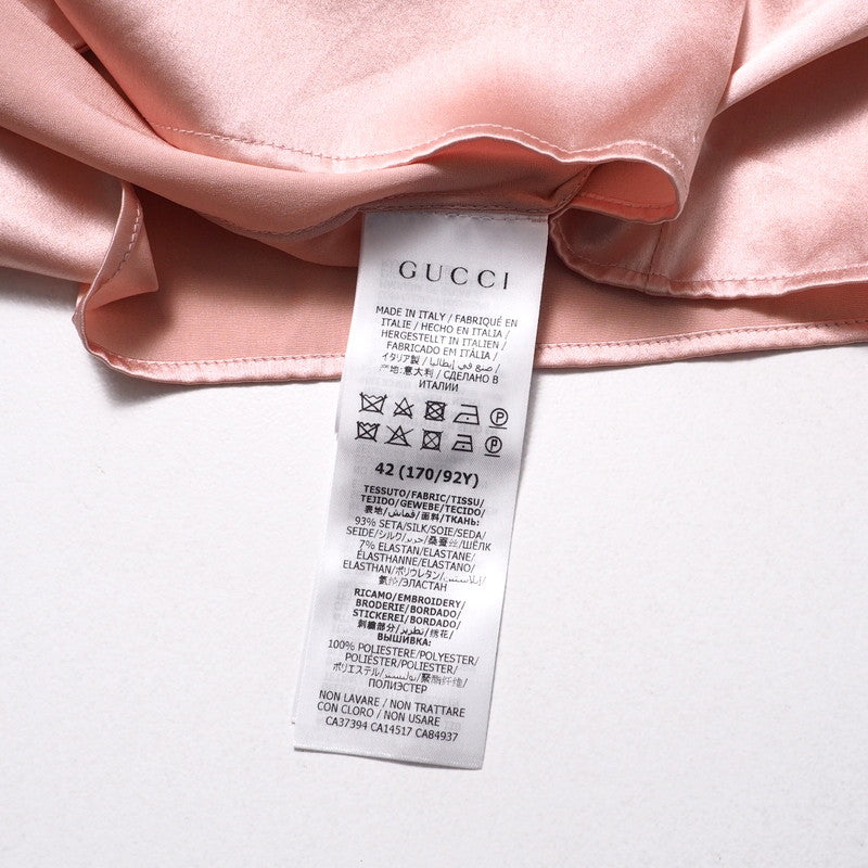 GUCCI blouse 642390 silk pink Women 42 Used Authentic