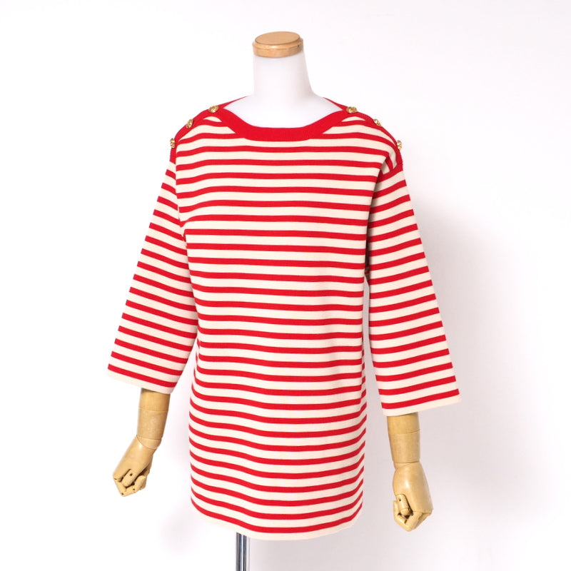 GUCCI sweater 572594 knit Beige / red Women M Used Authentic