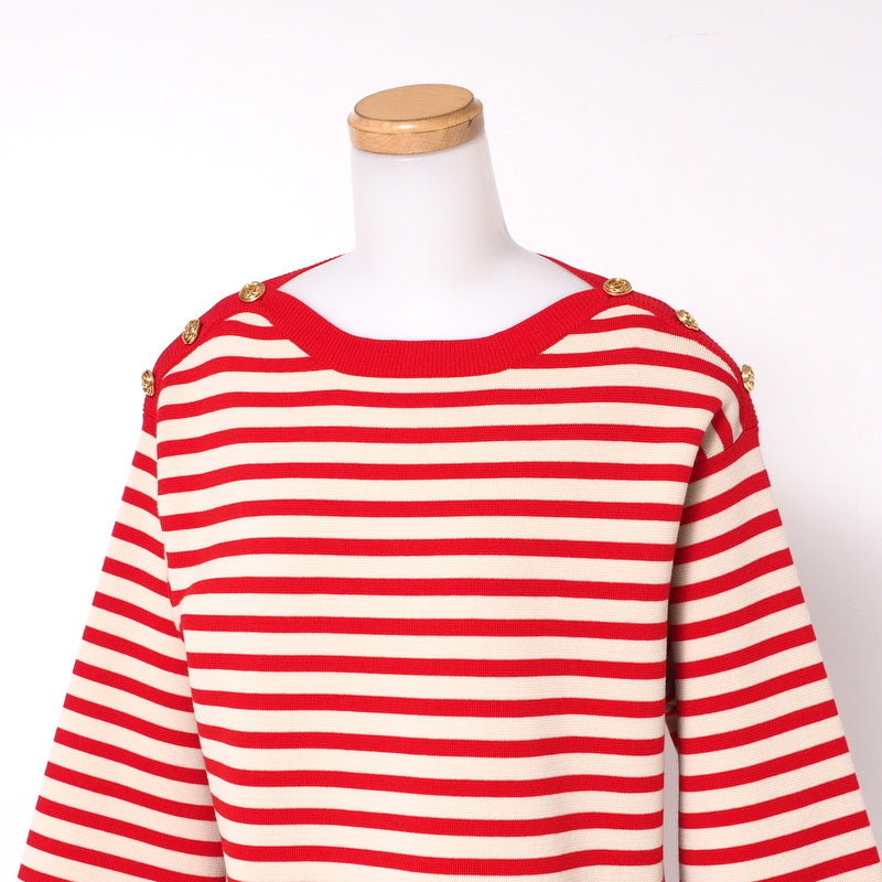 GUCCI sweater 572594 knit Beige / red Women M Used Authentic