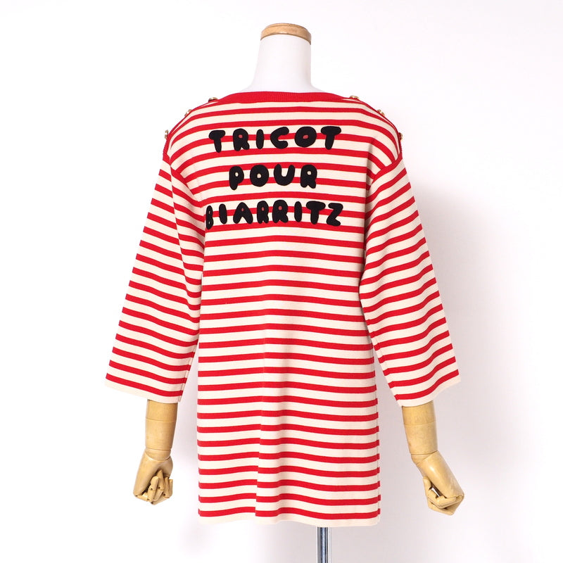 GUCCI sweater 572594 knit Beige / red Women M Used Authentic