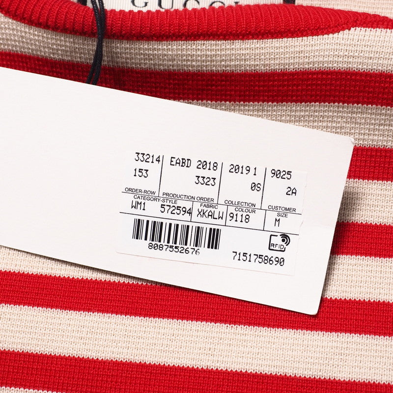 GUCCI sweater 572594 knit Beige / red Women M Used Authentic