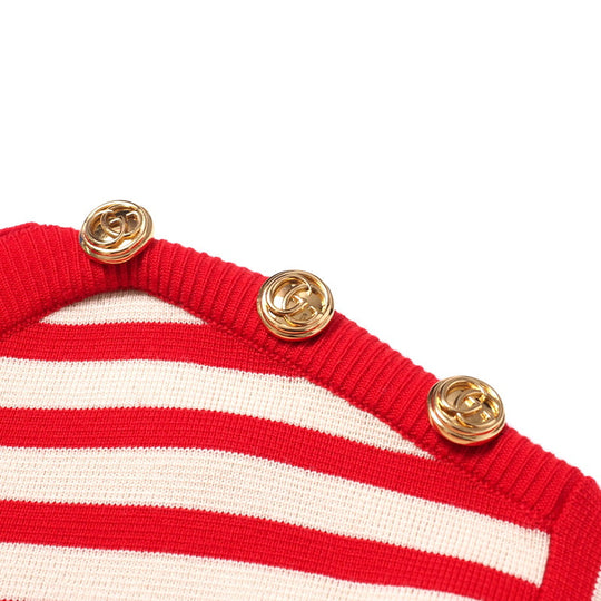 GUCCI sweater 572594 knit Beige / red Women M Used Authentic