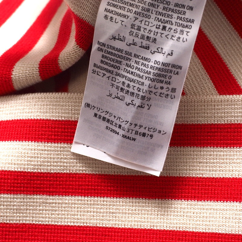 GUCCI sweater 572594 knit Beige / red Women M Used Authentic