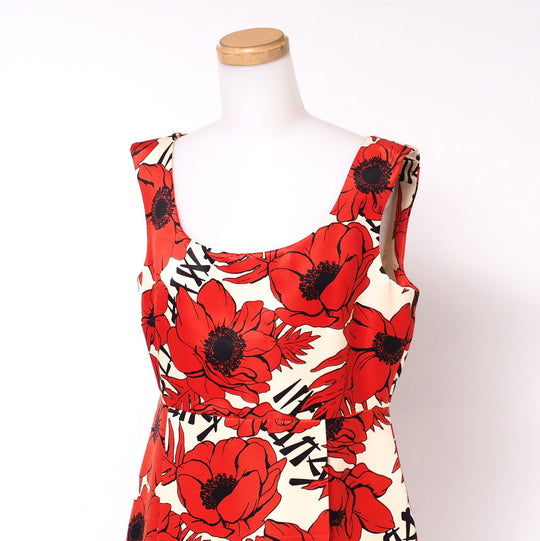 GUCCI one piece 631466 silk Red Women 40 Used Authentic