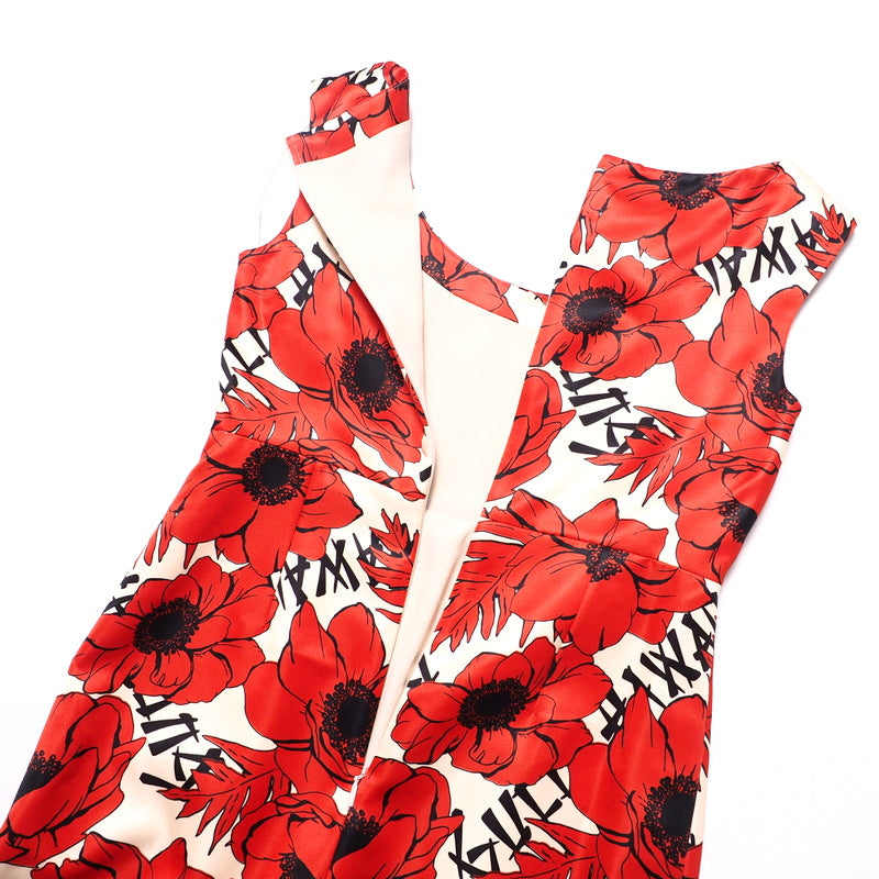 GUCCI one piece 631466 silk Red Women 40 Used Authentic