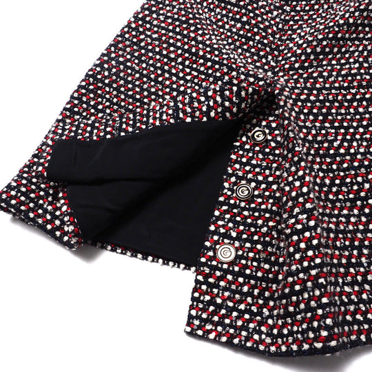 GUCCI skirt 543438 tweed Red x Navy x Black x White Women 42 Used Authentic