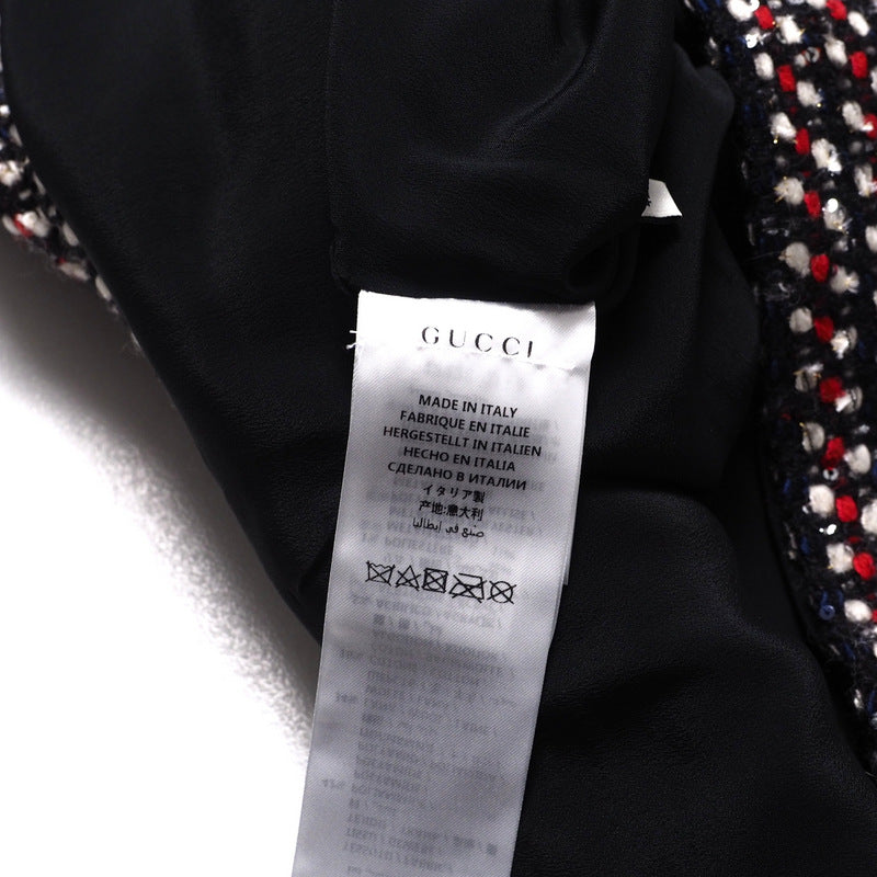 GUCCI skirt 543438 tweed Red x Navy x Black x White Women 42 Used Authentic