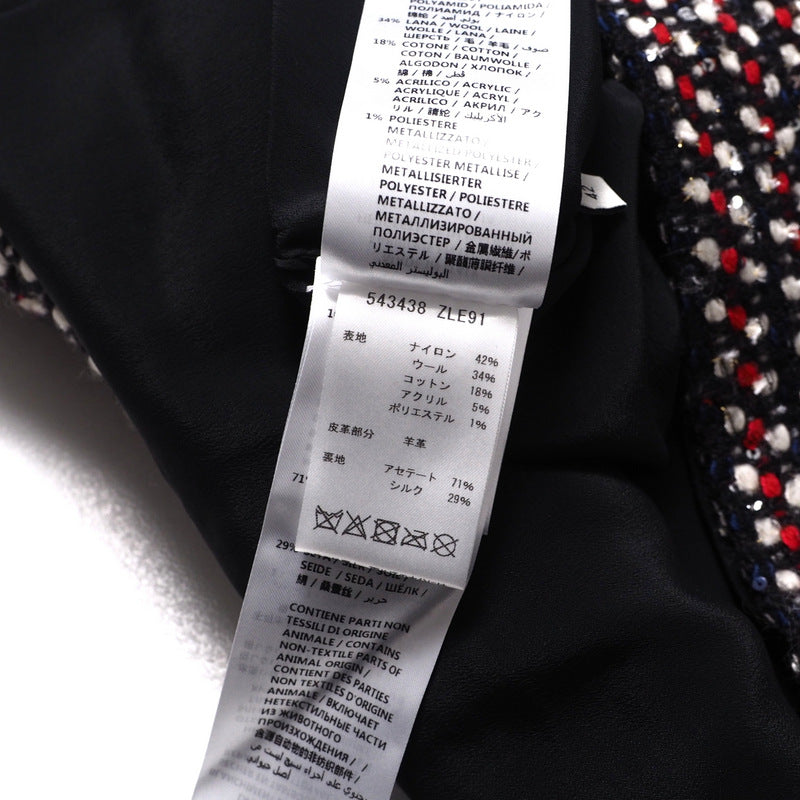 GUCCI skirt 543438 tweed Red x Navy x Black x White Women 42 Used Authentic