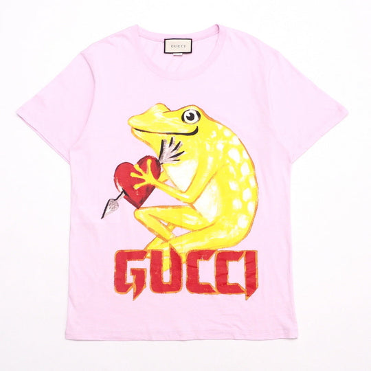 GUCCI Short sleeve T-shirt cotton pink mens M Used Authentic