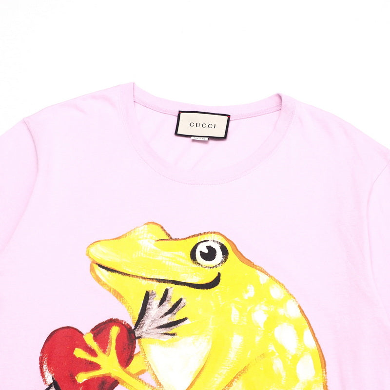 GUCCI Short sleeve T-shirt cotton pink mens M Used Authentic